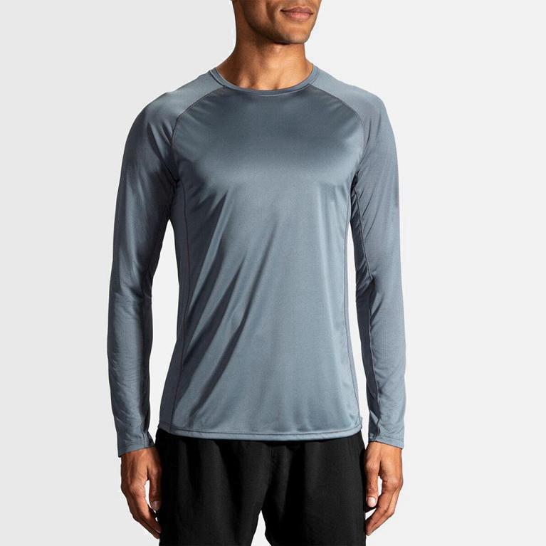 Brooks Stealth Israel - Men's Long Sleeve Running Shirt - Blue (39527-CNUZ)